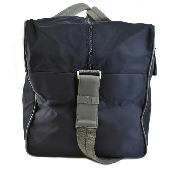 PRADA "Linea Rossa": Navy Blue, Tessuto Nylon & Logo Duffel/Weekender Bag (td) - Picture 6 of 13